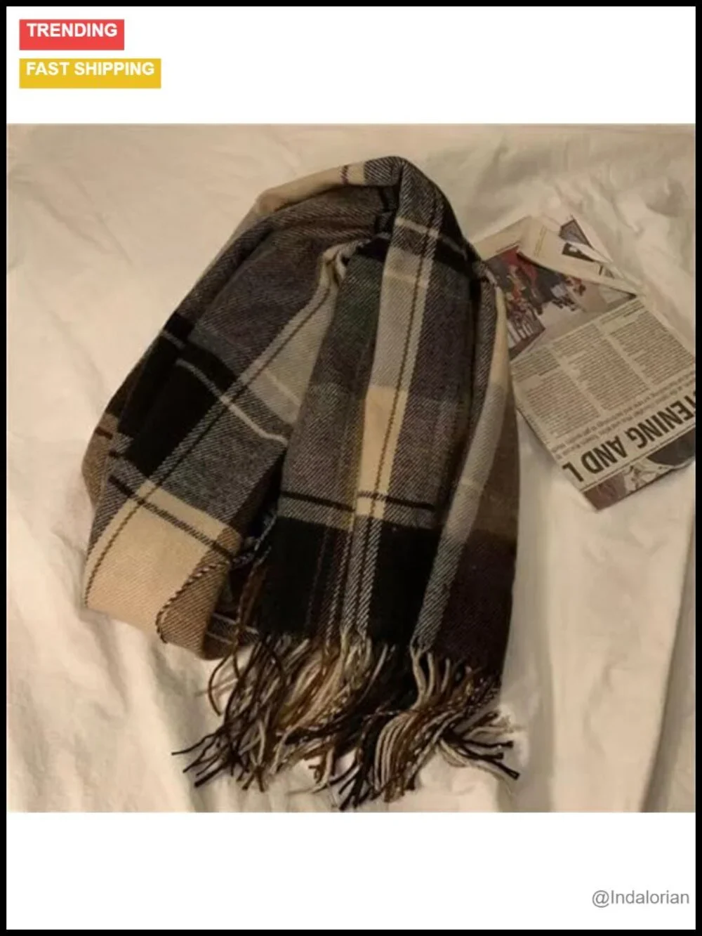 Scottish Tartan Plaid Soft Warm Winter Scarf Shawl Wrap with Fringes